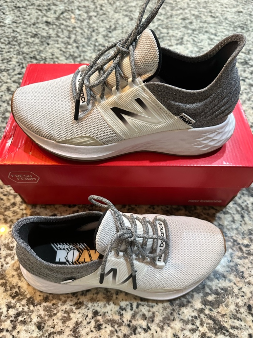New Balance White and Gray Fresh Foam Run Shoe